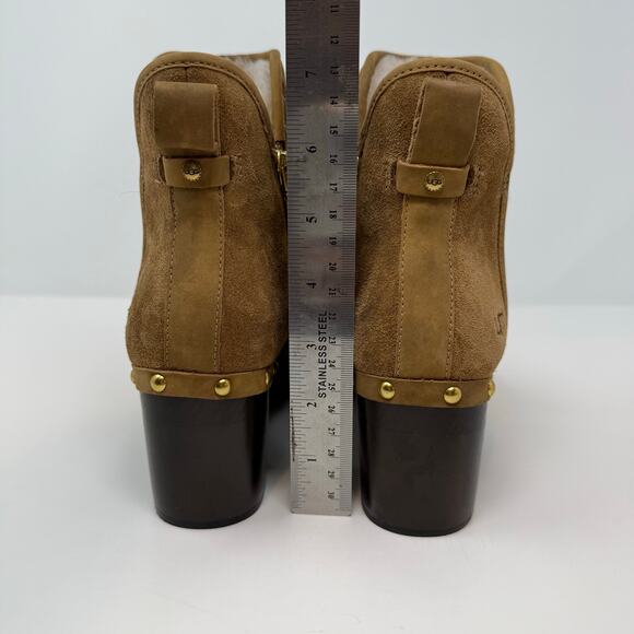 Ugg Ankle Booties Women's 8 Chestnut Brown Suede Cam II Platform Boot EUC - Picture 8 of 14